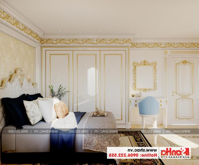 Một trong những căn phòng ngủ đẹp nhấ trong không gian nội thất nhà ống đẹp 