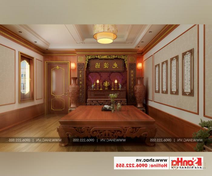 Thiết kế nội thất phòng thờ truyền thờ trang trí nội thất gỗ đẹp