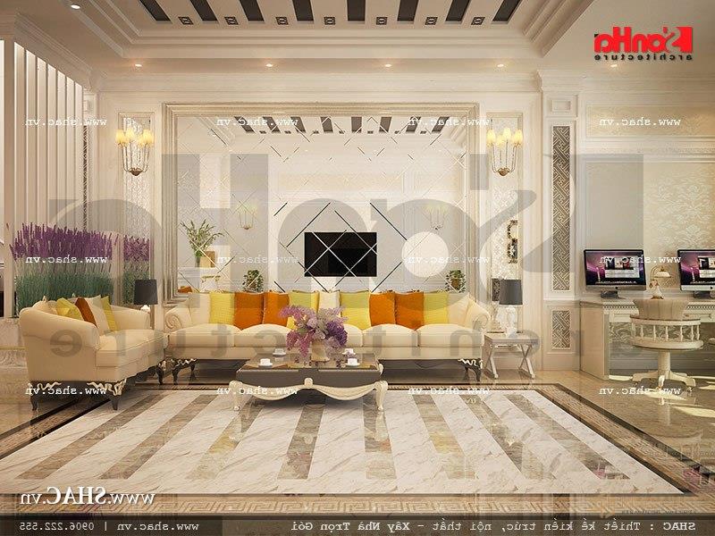 Thiết kế sảnh khách sạn mini sang trọng cổ điển sh ks 0027