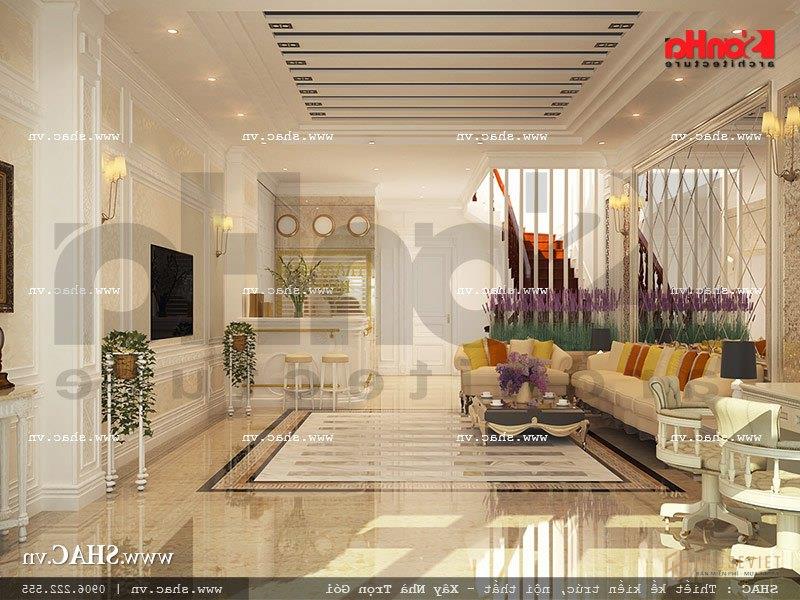 Mẫu thiết kế quầy lễ tân khách sạn mini cổ điển đẹp sh ks 0027