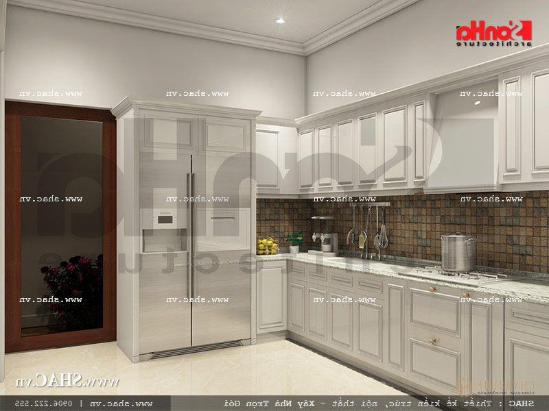 Thiết kế nhà bếp khách sạn mini đẹp cổ điển sh ks 0027