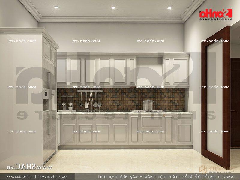 Thiết kế nhà bếp khách sạn mini đẹp cổ điển sh ks 0027