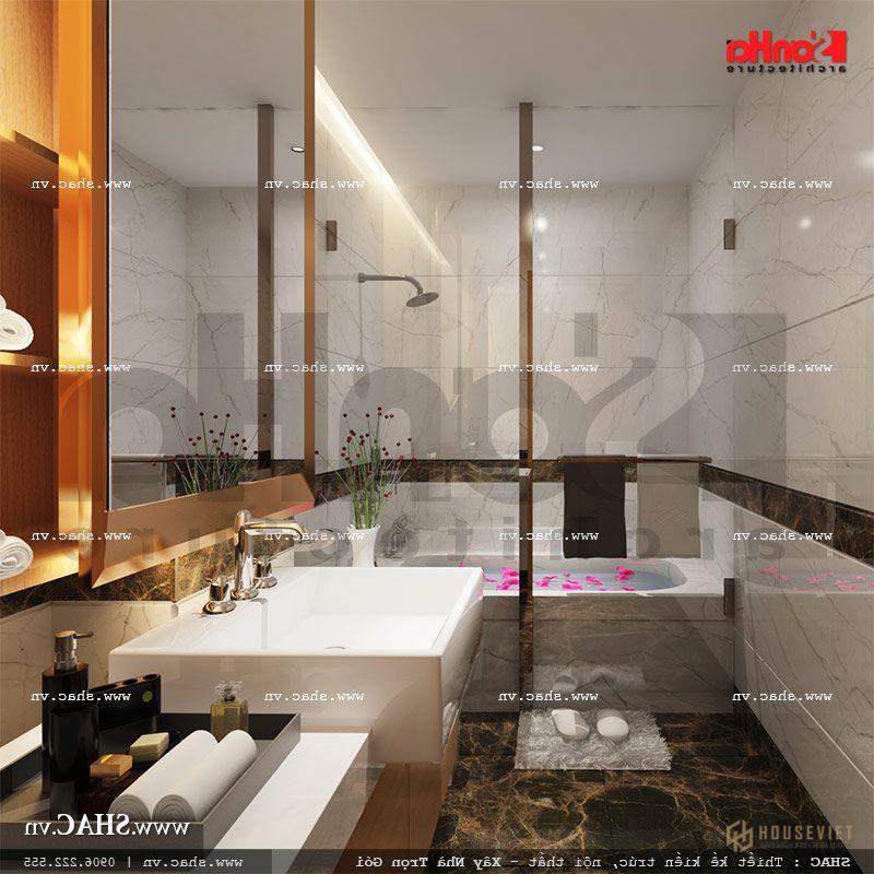 Thiết kế phòng tắm wc phòng ngủ 1 view1 khách sạn mini cổ điển đẹp sh ks 0027