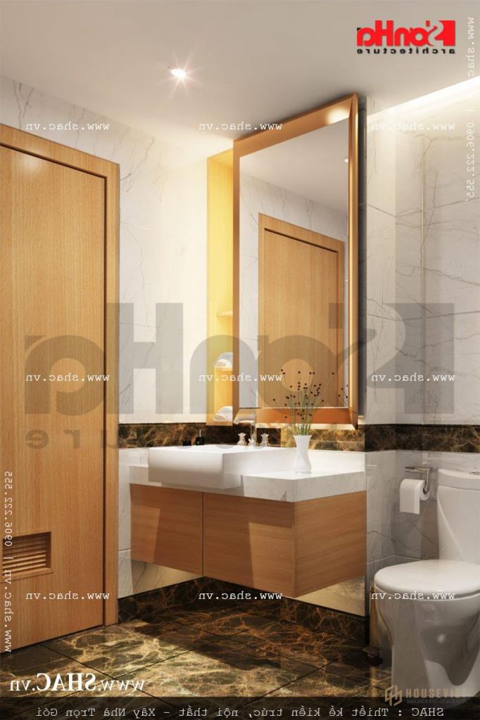 Thiết kế phòng tắm wc phòng ngủ 1 view3 khách sạn mini đẹp cổ điển sh ks 0027