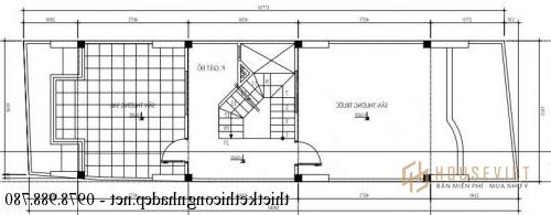 Bản vẽ mặt bằng tầng 4 nhà phố 3 tầng 5x18m