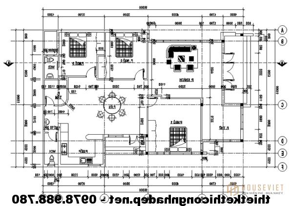 Bản vẽ mặt bằng nhà cấp 4 mái bằng đẹp NDNC47