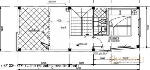 Mặt bằng tầng 4 nhà phố 4 tầng