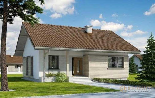 Bản vẽ nhà cấp 4 có sân vườn 2 phòng ngủ 9,5x11m