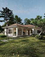 Mẫu biệt thự 1 tầng mái ngói như chốn nghỉ dưỡng yên bình.