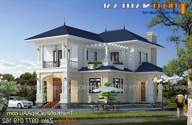 Mẫu biệt thự 2 tầng 120m2 có 4 phòng ngủ rộng rãi thoải mái.