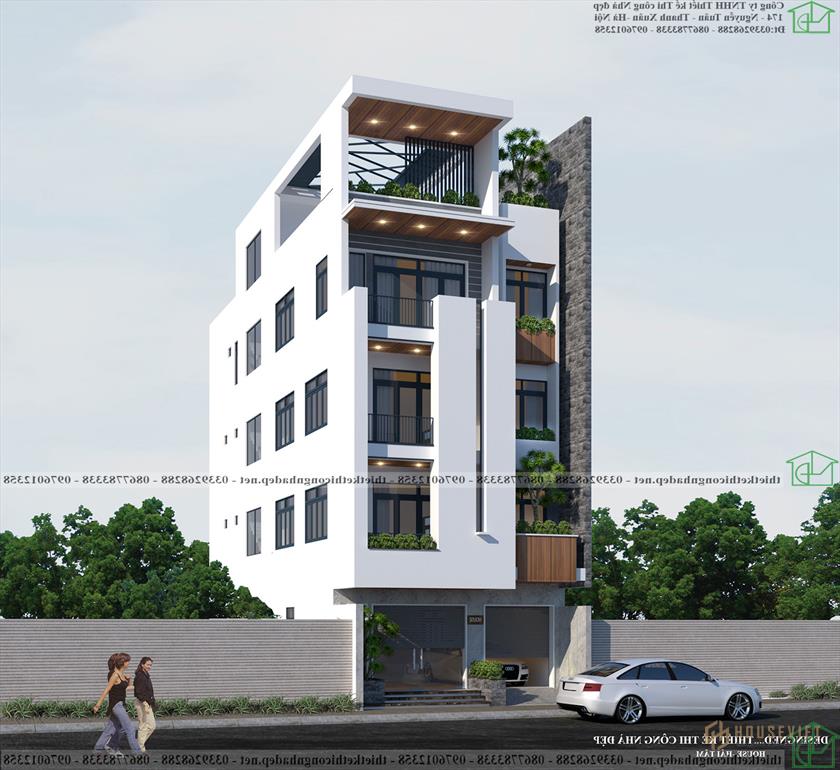 Thiết kế nhà ống 5 tầng 8x18m làm nhà hàng NDNP5T5