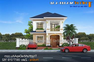 Biệt thự 2 tầng mái thái 100m2 kiểu Nhật đẹp từng đường nét