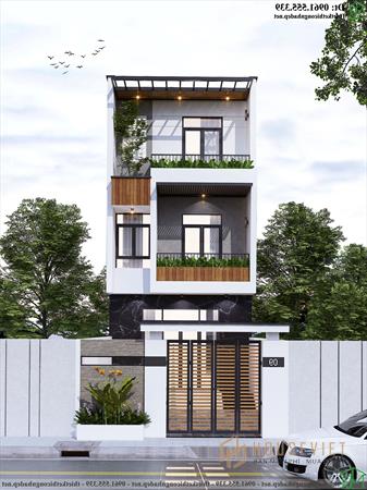 Mẫu nhà ống 3 tầng hiện đại 5,5x20m NDNP3T66