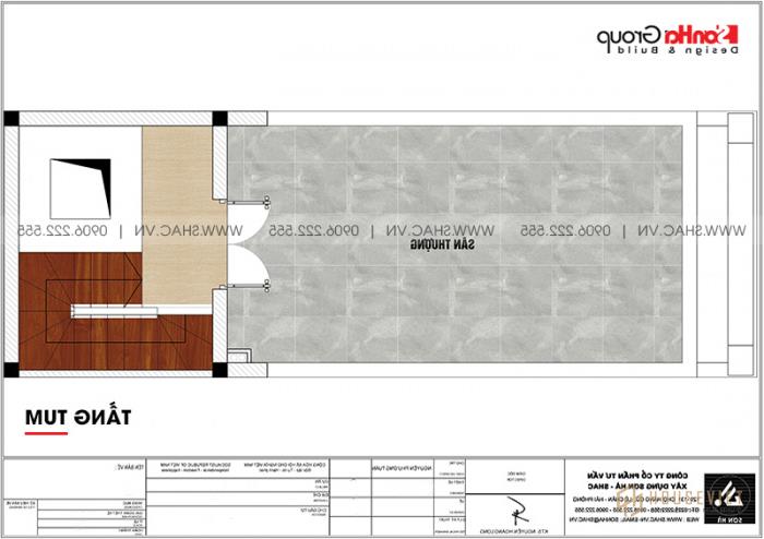 Mẫu nhà ống tân cổ điển 5 tầng diện tích 41,6m2 (4m x 10,4m) tại Hải Phòng - SH NOP 0200 21 Mặt bằng công năng mẫu nhà tân cổ điển diện tích 41,6m2 có thang máy tại Hải Phòng