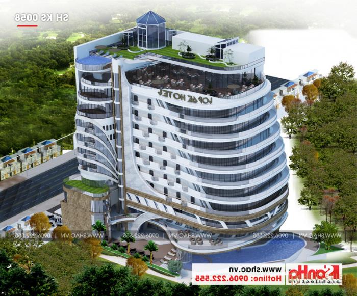 Thiết kế khách sạn tiêu chuẩn 5 sao hiện đại 1078,5m2 tại Phú Quốc - SH KS 0058 1 Mẫu thiết kế khách sạn tiêu chuẩn 5 sao hiện đại tại Phú Quốc - SH KS 0058