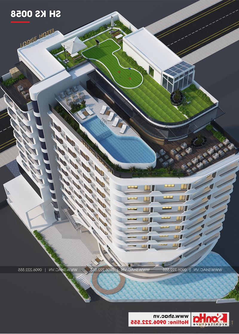 Thiết kế khách sạn tiêu chuẩn 5 sao hiện đại 1078,5m2 tại Phú Quốc - SH KS 0058 32 6 Mẫu kiến trúc của 2 khách sạn 5 sao hiện đại tại Phú Quốc sh ks 0057
