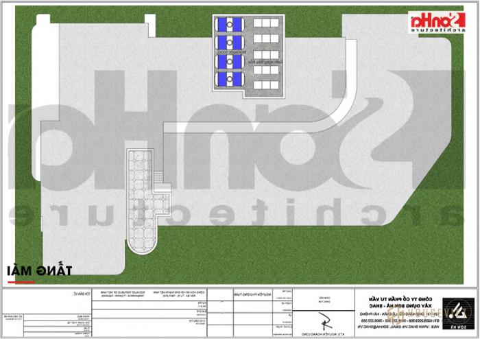 Mẫu thiết kế khách sạn tiêu chuẩn 5 sao 1078,5m2 hiện đại tại Phú Quốc - SH KS 0058 39 Mặt bằng tầng thượng khách sạn 5 sao hiện đại tại Phú Quốc (Kiên Giang)
