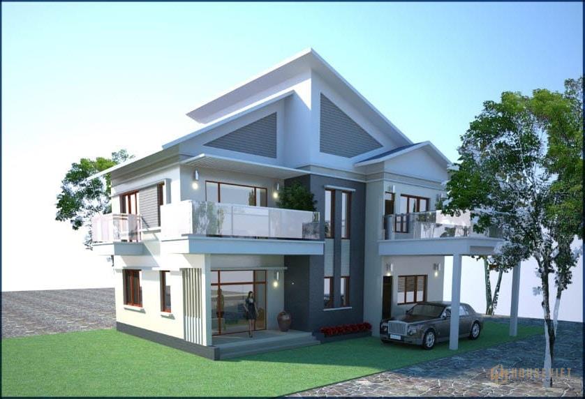 Mẫu biệt thự 2 tầng 80m2 kết hợp sân vườn rộng rãi Mẫu biệt thự 2 tầng 80m2 kết hợp sân vườn rộng rãi