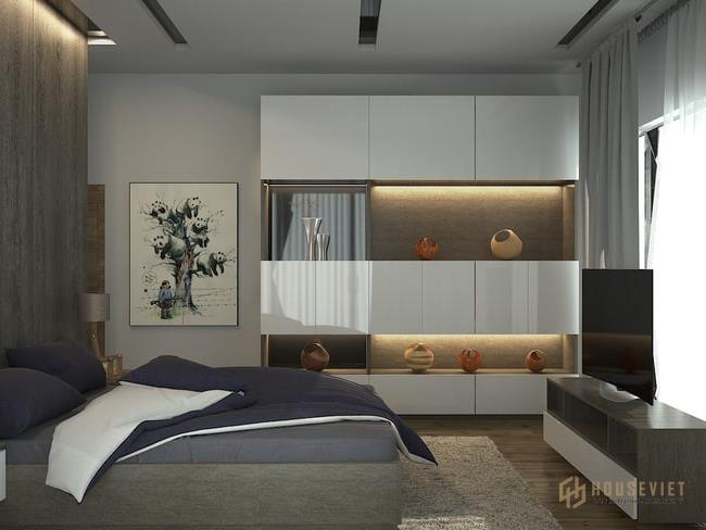 Phòng ngủ chính của bố mẹ yên tĩnh và ấm áp