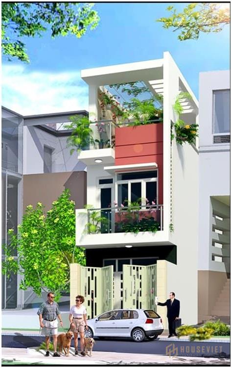 Nhà ống 2 tầng 1 tum