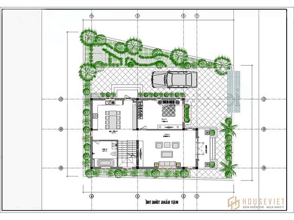 Bản vẽ nhà 2 tầng 7x12m