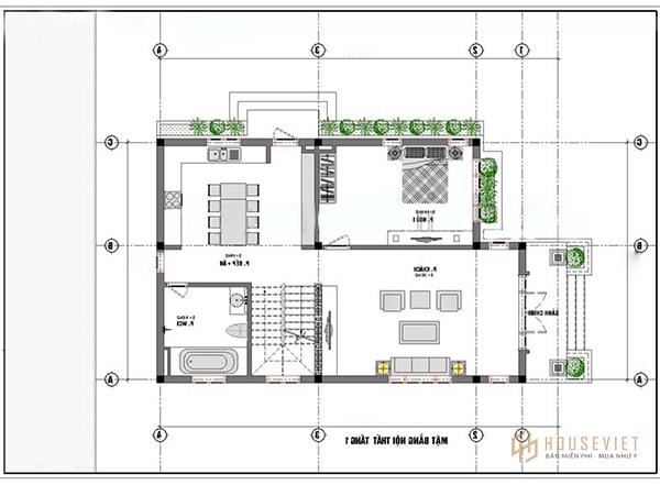 Mẫu thiết kế nhà 2 tầng 7x12m