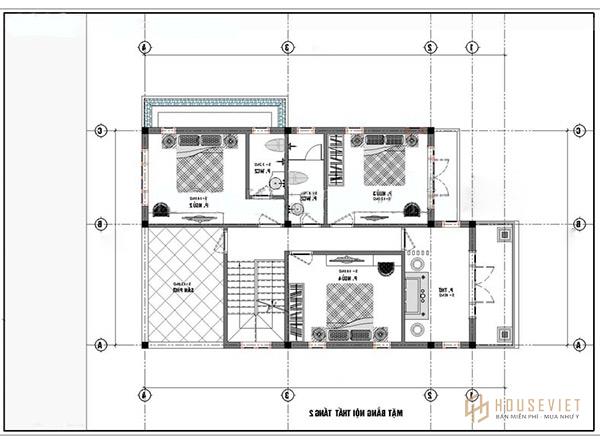 Bản vẽ nhà 2 tầng 7x12m