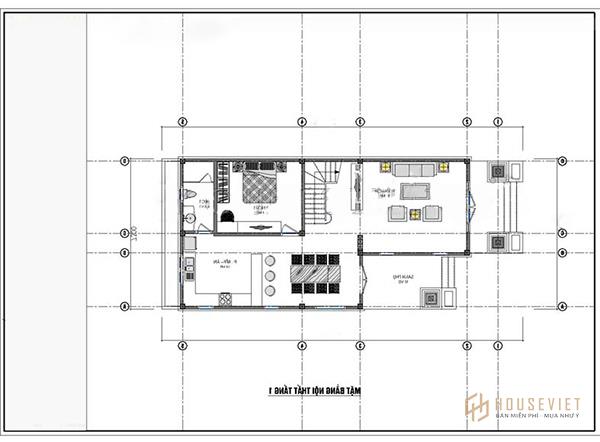 Bản vẽ nhà đẹp 2 tầng 7x12m