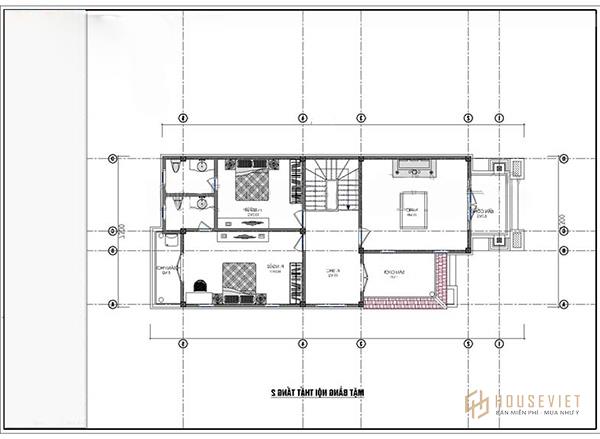 Bản vẽ thiết kế nhà 2 tầng 7x12m