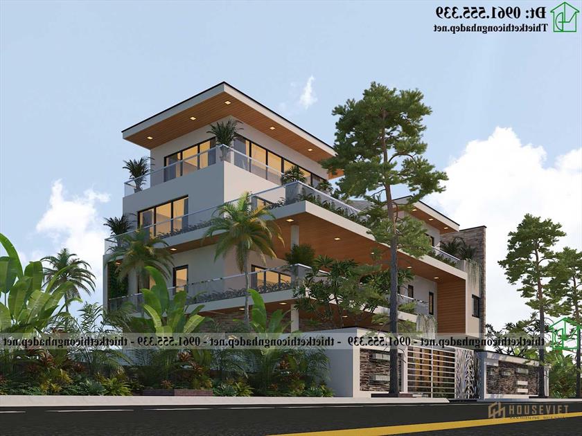 Mẫu biệt thự 3 tầng hiện đại ndbt3t32