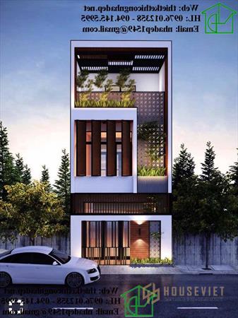 Ngôi nhà 2 tầng đẹp với sự kết hợp màu sắc hoàn hảo.