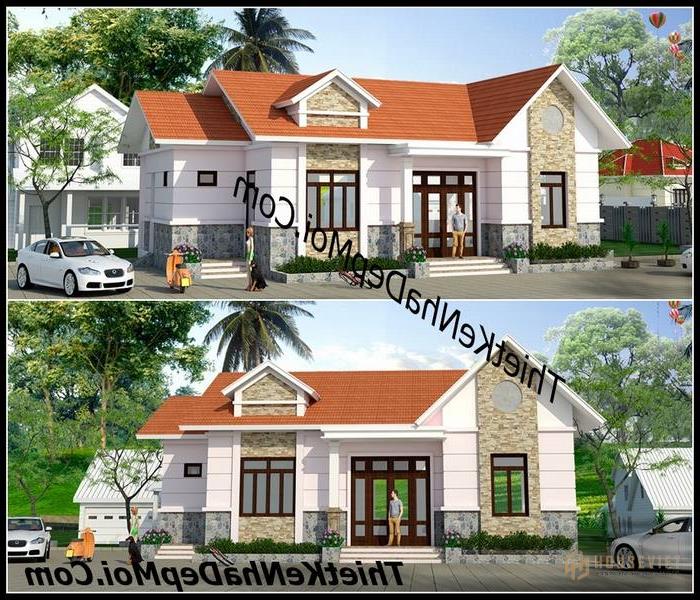 Mẫu biệt thự nhà vườn 150m2 3 phòng ngủ thiết kế đẹp kiểu cấp 4 mái thái 