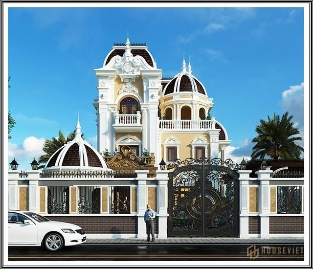 Ảnh biệt thự cổ điển châu âu 3 tầng mặt tiền 20x25m đẹp