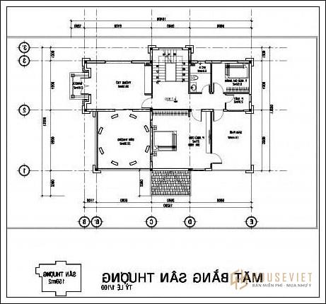 Bản vẽ thiết kế tầng 3 sân thượng