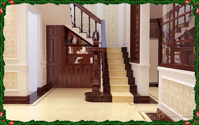 cau thang biet thu co dien chau au dep