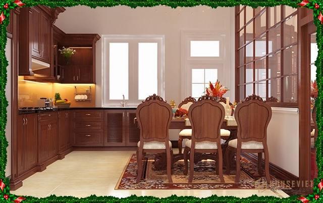 phong bep 25m2 biet thu co dien chau au dep