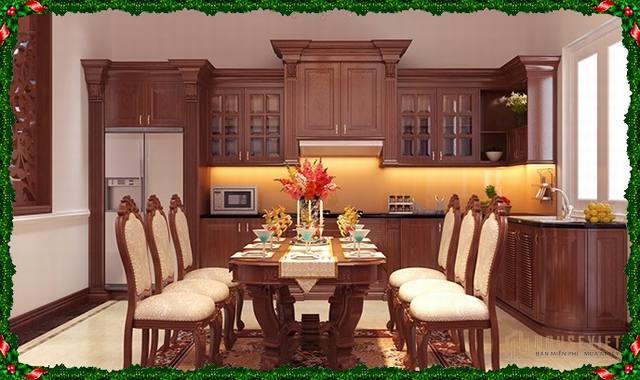 phong bep biet thu co dien chau au dep