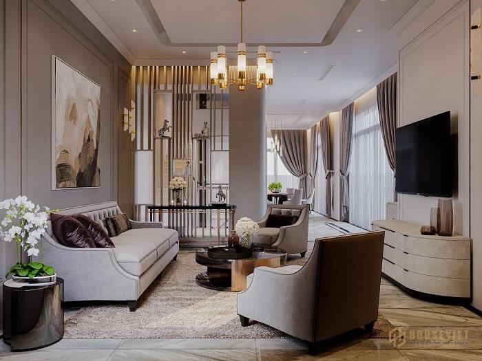 thiết kế biệt thự song lập phong cách tân cổ điển