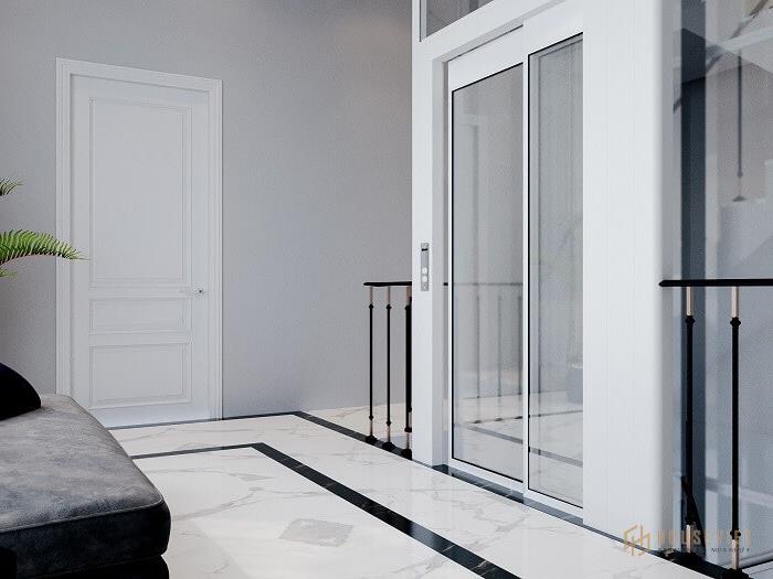 Thiết kế nội thất biệt thự song lập thường sử dụng chất liệu kính