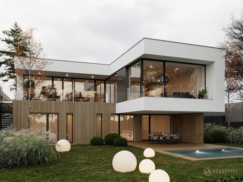 Thiết kế biệt thự đẹp hiện đại có hồ bơi