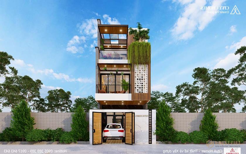 Mẫu nhà phố 2 tầng 1 tum được ưa chuộng nhất năm 2021