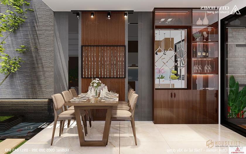 Nội thất gỗ cũng được đưa vào các thiết kế trong phòng bếp