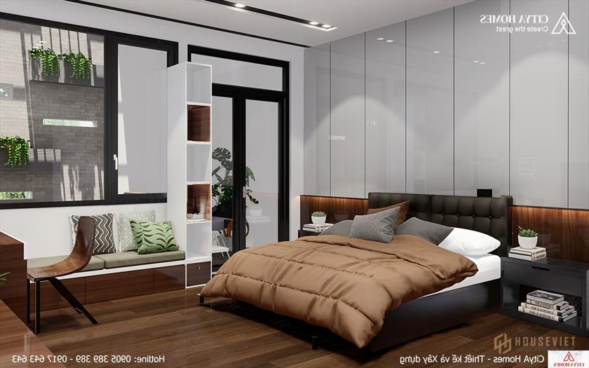 Mẫu phòng ngủ kết hợp không gian làm việc