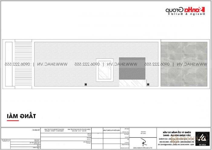 Mẫu thiết kế nhà phố hiện đại 5 tầng mặt tiền 4m1 có gara ô tô tại Hải Dương - SH NOD 0210 24 Mặt bằng công năng nhà ống mái thái hiện đại dài 4,1m dài 16,5m có thang máy tại Hải Dương