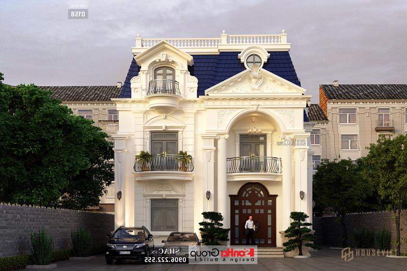 Mẫu biệt thự tân cổ điển 3 tầng 5 phòng ngủ tại Đà Nẵng - SH BTP 0158 1 Biệt thự 3 tầng 5 phòng ngủ tân cổ điển