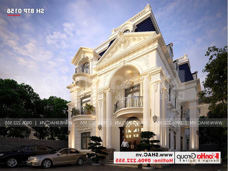 Mẫu biệt thự tân cổ điển 3 tầng 5 phòng ngủ tại Đà Nẵng - SH BTP 0158 2 Mẫu biệt thự tân cổ điển 3 tầng được thiết kế kiến trúc và công năng tối ưu
