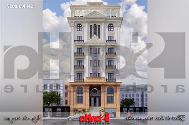 Mẫu thiết kế khách sạn 3 sao tân cổ điển 7 tầng 408m2 tại Vĩnh Phúc - SH KS 0057