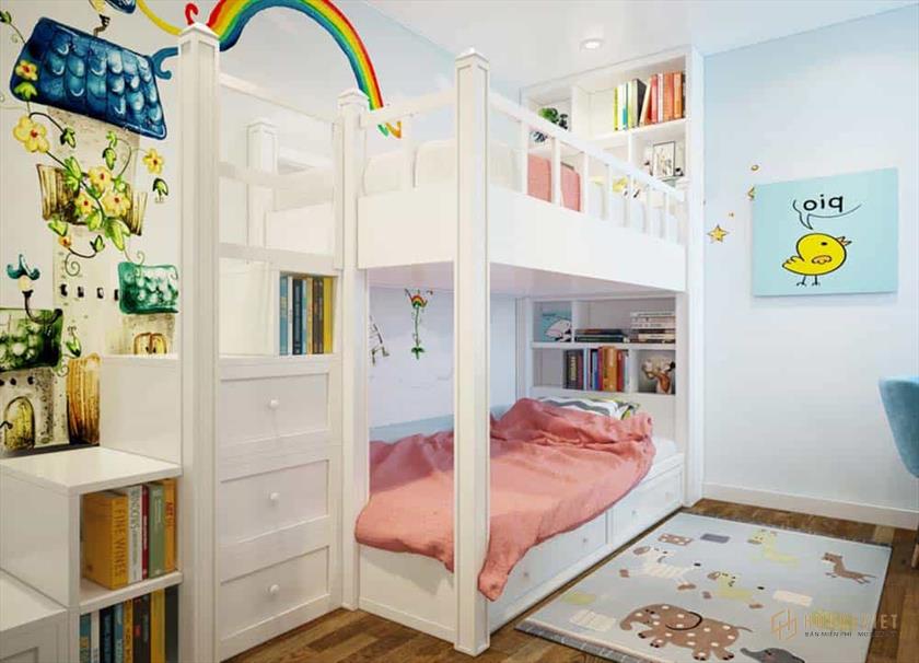 Phòng ngủ trẻ em với giường tầng sáng tạo Phòng ngủ trẻ em với giường tầng sáng tạo