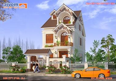 Mẫu nhà đẹp 3 tầng hiện đại mái thái có 04 phòng ngủ - BT1720