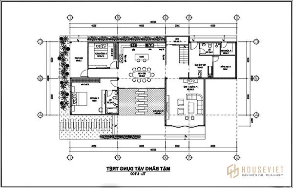 Bản vẽ nhà 2 tầng mái lệch
